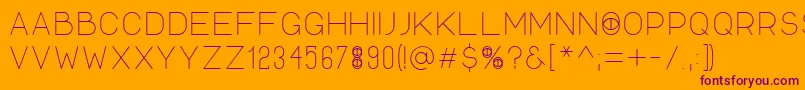 Шрифт VoodooeyetitleUltralight – фиолетовые шрифты на оранжевом фоне