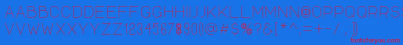 VoodooeyetitleUltralight-fontti – punaiset fontit sinisellä taustalla