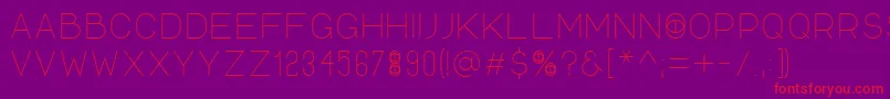 VoodooeyetitleUltralight Font – Red Fonts on Purple Background