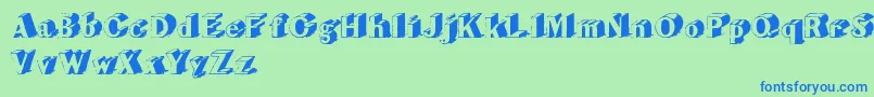 CupOfTea Font – Blue Fonts on Green Background