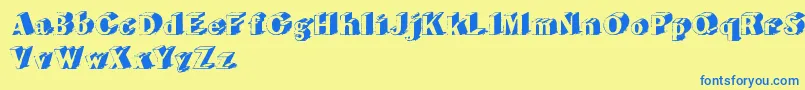 CupOfTea Font – Blue Fonts on Yellow Background