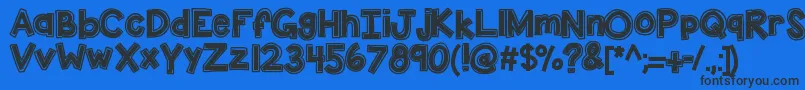 Kbdunktank Font – Black Fonts on Blue Background