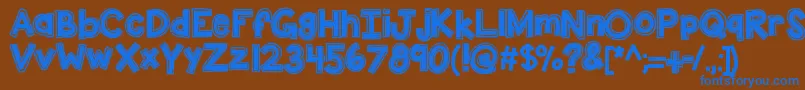 Kbdunktank Font – Blue Fonts on Brown Background