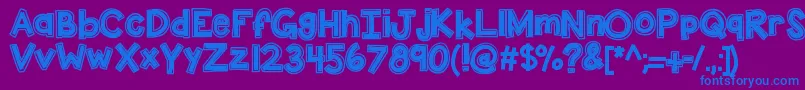 Kbdunktank Font – Blue Fonts on Purple Background