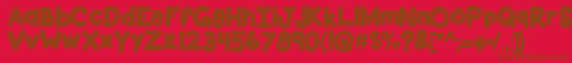 Kbdunktank Font – Brown Fonts on Red Background