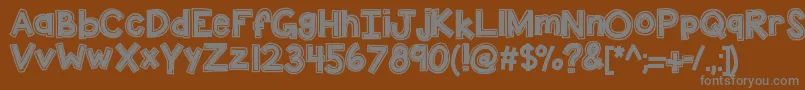 フォントKbdunktank – 茶色の背景に灰色の文字