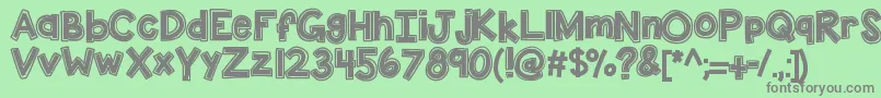 Kbdunktank Font – Gray Fonts on Green Background