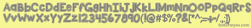 Kbdunktank Font – Gray Fonts on Yellow Background