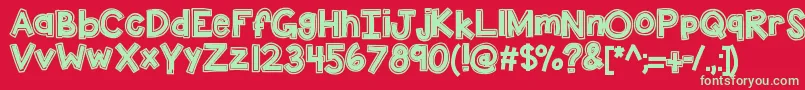 Kbdunktank Font – Green Fonts on Red Background