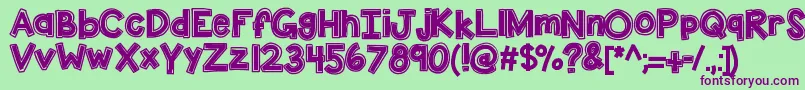 Kbdunktank Font – Purple Fonts on Green Background