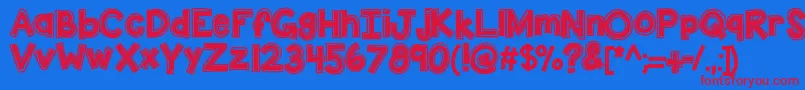 Kbdunktank Font – Red Fonts on Blue Background