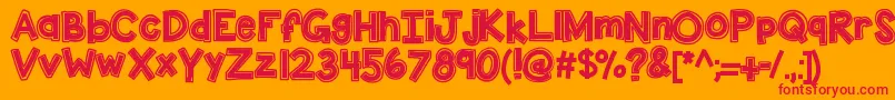 フォントKbdunktank – オレンジの背景に赤い文字