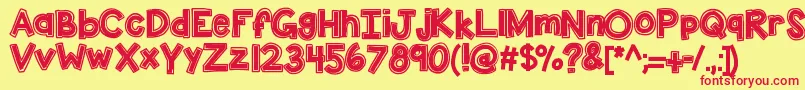 Kbdunktank Font – Red Fonts on Yellow Background