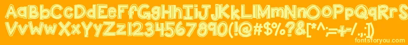 Kbdunktank Font – Yellow Fonts on Orange Background
