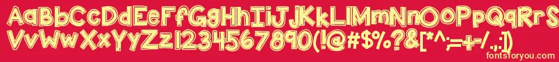 フォントKbdunktank – 黄色の文字、赤い背景