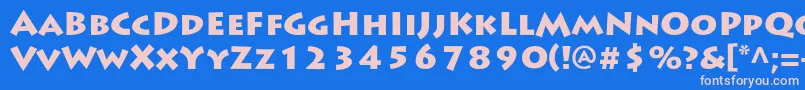 フォントLithosproBlack – ピンクの文字、青い背景