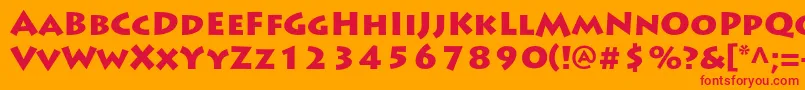 LithosproBlack Font – Red Fonts on Orange Background