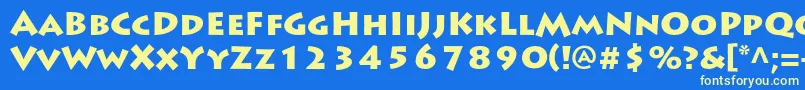 Czcionka LithosproBlack – żółte czcionki na niebieskim tle