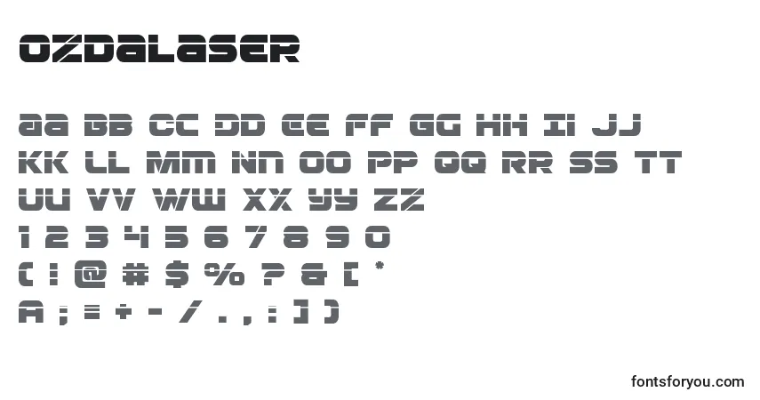 Fuente Ozdalaser - alfabeto, números, caracteres especiales