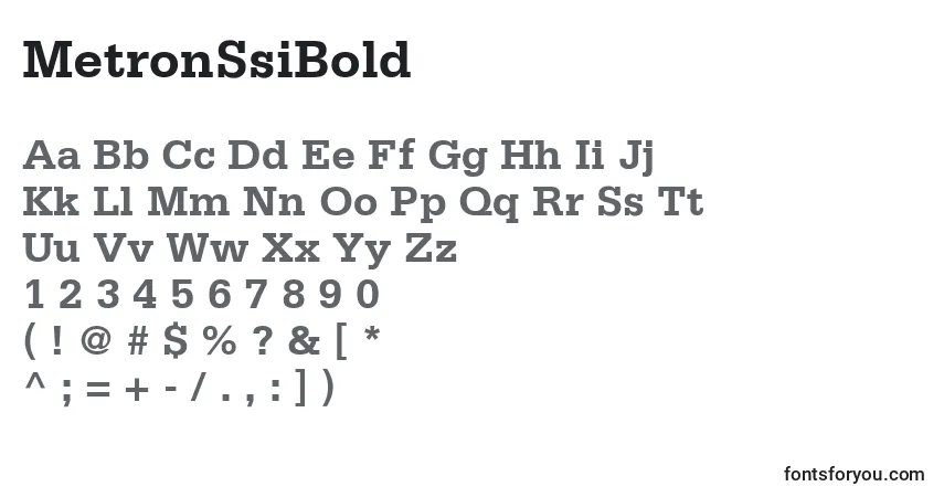MetronSsiBold Font – alphabet, numbers, special characters