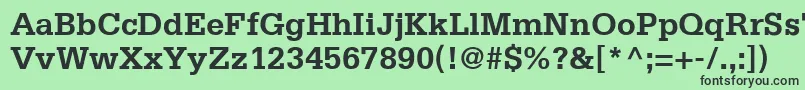 MetronSsiBold Font – Black Fonts on Green Background