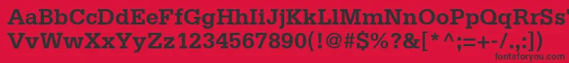フォントMetronSsiBold – 赤い背景に黒い文字
