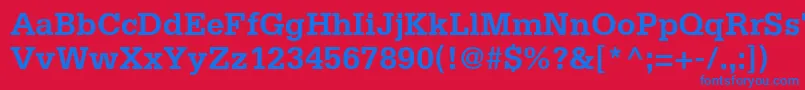 MetronSsiBold Font – Blue Fonts on Red Background