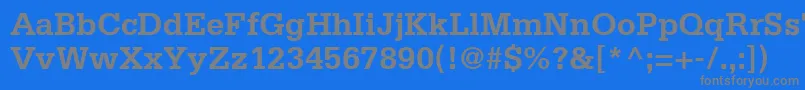MetronSsiBold-fontti – harmaat kirjasimet sinisellä taustalla