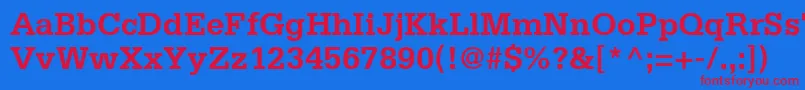 MetronSsiBold Font – Red Fonts on Blue Background