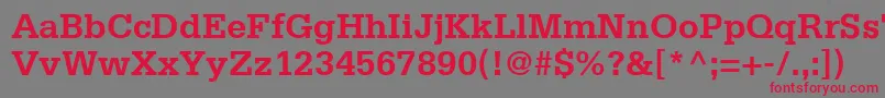 MetronSsiBold Font – Red Fonts on Gray Background