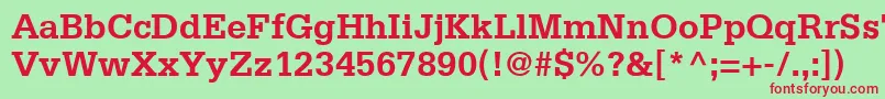 MetronSsiBold Font – Red Fonts on Green Background