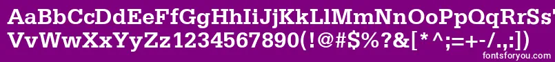 フォントMetronSsiBold – 紫の背景に白い文字