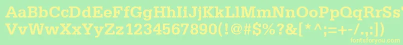 MetronSsiBold Font – Yellow Fonts on Green Background