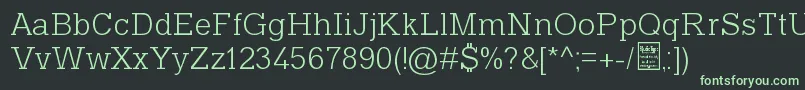 Fonte TyposlabLightDemo – fontes verdes em um fundo preto