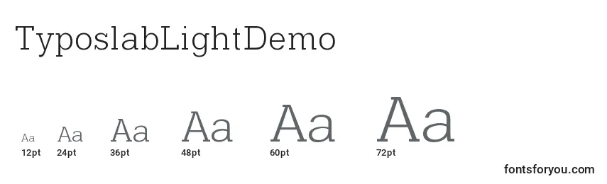 Größen der Schriftart TyposlabLightDemo