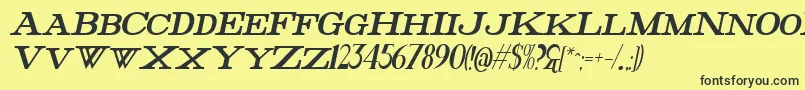 FatHighestItalic Font – Black Fonts on Yellow Background