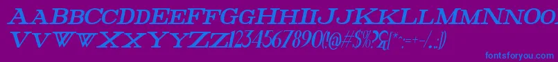 FatHighestItalic Font – Blue Fonts on Purple Background