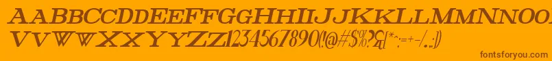 FatHighestItalic Font – Brown Fonts on Orange Background