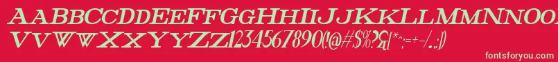 FatHighestItalic Font – Green Fonts on Red Background