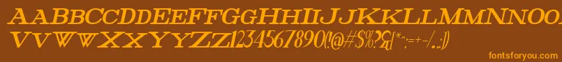 FatHighestItalic Font – Orange Fonts on Brown Background