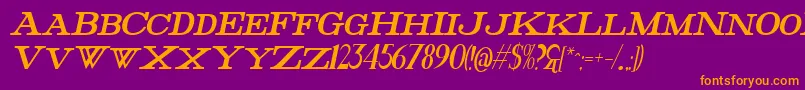 FatHighestItalic Font – Orange Fonts on Purple Background