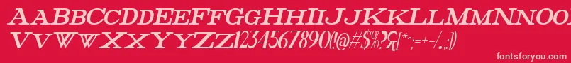 FatHighestItalic Font – Pink Fonts on Red Background