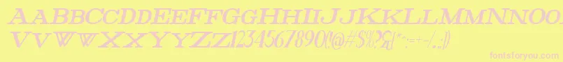 FatHighestItalic Font – Pink Fonts on Yellow Background