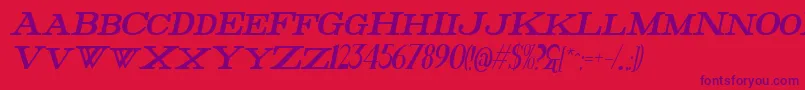 FatHighestItalic Font – Purple Fonts on Red Background