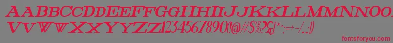 FatHighestItalic Font – Red Fonts on Gray Background