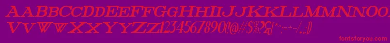 FatHighestItalic Font – Red Fonts on Purple Background