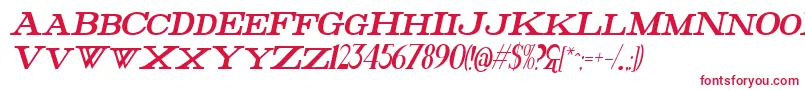 フォントFatHighestItalic – 赤い文字