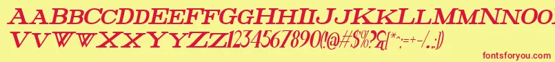 FatHighestItalic Font – Red Fonts on Yellow Background