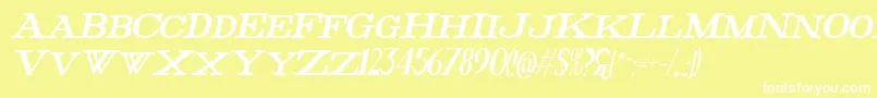 FatHighestItalic Font – White Fonts on Yellow Background