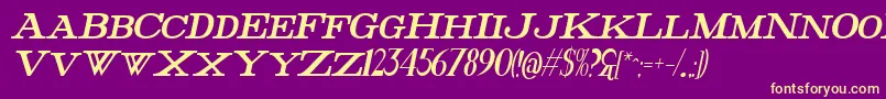 FatHighestItalic Font – Yellow Fonts on Purple Background